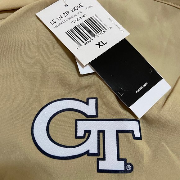 Adidas Georgia Tech Yellow Jackets Team Issue Windbreaker Jacket Mens H55692 - Picture 10 of 10